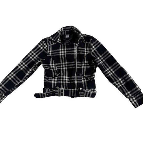 Dots Jackets & Blazers - Dots Black and White Plaid Jacket